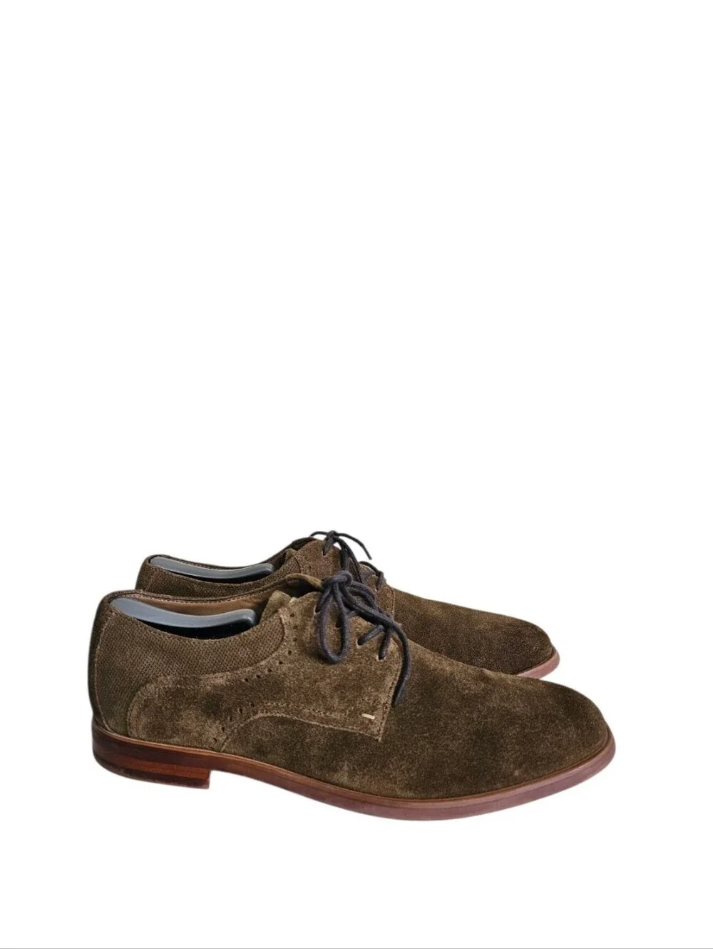 Aston Grey Gwaocia Men's Brown Suede Leather Derby Oxford Dress Shoes US Size 10